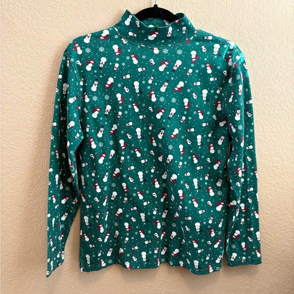 Holiday Christmas snowman mockneck